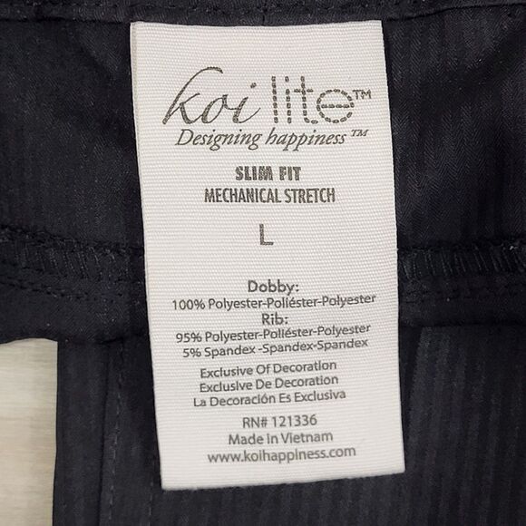Koi Lite Scrub Pants Womens Large Black Slim Fit Mechanical Drawstring Pockets - Picture 13 of 16
